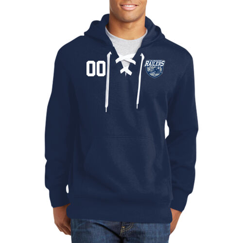 Junior Railers - Number Lace Up Pullover Hooded Sweatshirt Thumbnail