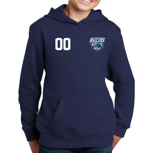 Junior Railers - Youth Number Pullover Hooded Sweatshirt Thumbnail