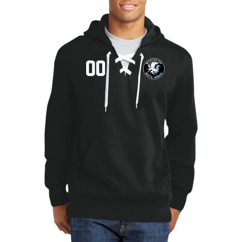 White Hawks - Lace Up Pullover Hooded Sweatshirt Thumbnail