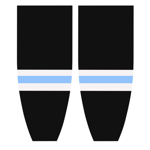 White Hawks - Black Cut/Sew Hockey Socks Thumbnail