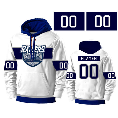 White Junior Railers Custom Hoodie - ADULT Thumbnail