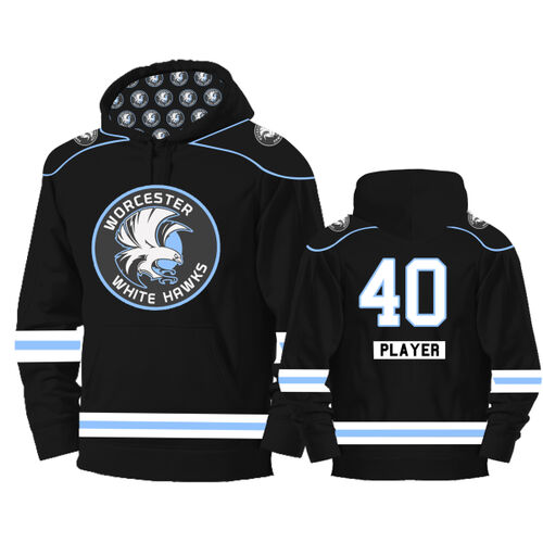 White Hawks - Black Custom Hoodie - YOUTH Thumbnail