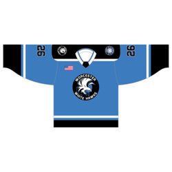 NEW White Hawks Blue Jersey (8U Required, Option for Older Teams) Thumbnail